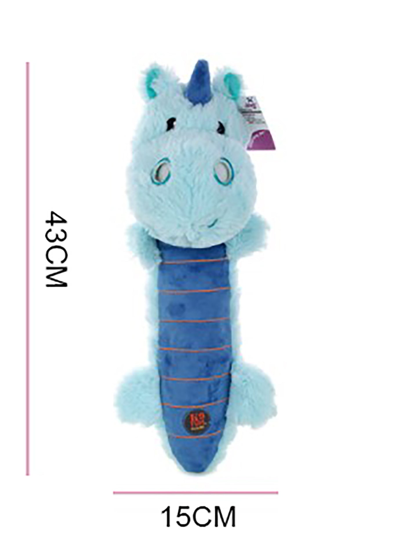 Light Up Blue Unicorn Squeaky Dog Toy