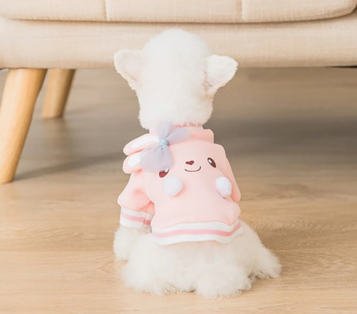 Cute Pink Bunny Carton Sweater/ Dog Clothes for Small Dog/Cat