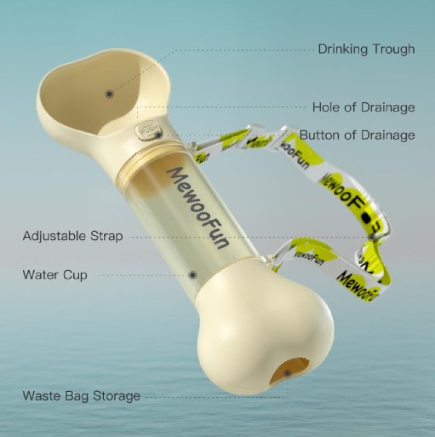 MewooFun - 2 in 1 Portable Water Bottle