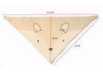 Cute Beige Colour Fox Printed Dog Bandana With Popper Fastening