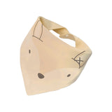 Cute Beige Colour Fox Printed Dog Bandana With Popper Fastening