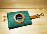 Enamel Green Felt Poo Bag Holder