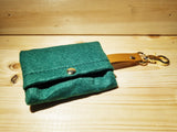 Enamel Green Felt Poo Bag Holder