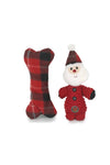 Santa & Bone - Pack of 2 Xmas Dog Toy Set