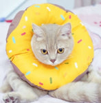 Yellow Cute Donut Adjustable Elizabethan Collar / Recovery Collar