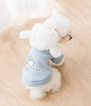 Light Blue Sweater With White Hoodie for Small Dog/Cat