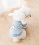 Light Blue Sweater With White Hoodie for Small Dog/Cat